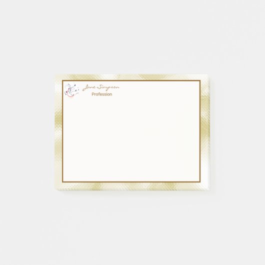Elegant Pearlescent Gold Texture Post-it® Notes (Voorkant)