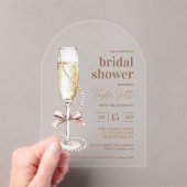 Elegant Pearls and Prosecco Arch Acryl Uitnodigingen (Insitu (Draagbaar))