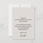 Elegant Pearls and Prosecco Bridal Shower Bedankkaart (Achterkant)