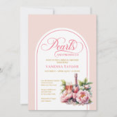 Elegant Pearls and Prosecco Bridal Shower Card Kaart (Voorkant)