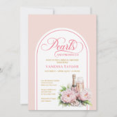Elegant Pearls and Prosecco Bridal Shower Invite Kaart (Voorkant)