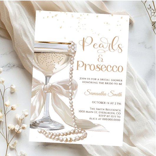 Elegant Pearls and Prosecco Bridal Shower   Kaart