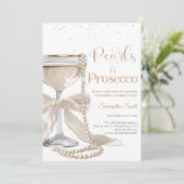 Elegant Pearls and Prosecco Bridal Shower   Kaart (Staand voorkant)