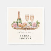 Elegant Pearls and Prosecco Bridal Shower Servet (Voorkant)