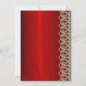 Elegant Pearls and Red Satin Birthday Invitation Kaart (Achterkant)