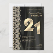 Elegant Pearls and Satin Birthday Invitation Kaart (Voorkant)