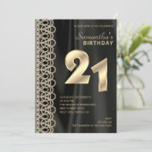 Elegant Pearls and Satin Birthday Invitation Kaart (Staand voorkant)