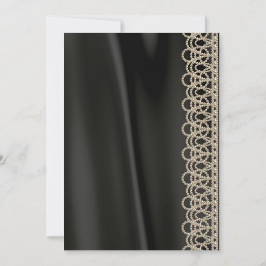 Elegant Pearls and Satin Birthday Invitation Kaart (Achterkant)