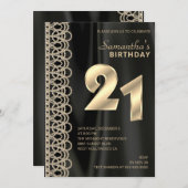 Elegant Pearls and Satin Birthday Invitation Kaart (Voorkant / Achterkant)