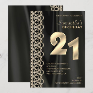 Elegant Pearls and Satin Birthday Invitation Kaart