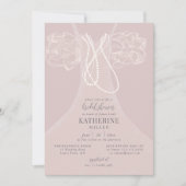 Elegant Pearls Blush Ruffles Dress Vrijgezellenfee Kaart (Voorkant)