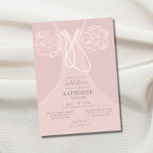 Elegant Pearls Blush Ruffles Dress Vrijgezellenfee Kaart