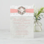 Elegant Pearls Bridal Shower Invitations Kaart (Staand voorkant)