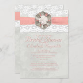 Elegant Pearls Bridal Shower Invitations Kaart (Voorkant / Achterkant)