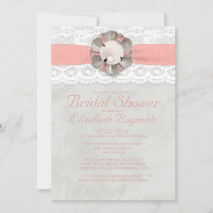 Elegant Pearls Bridal Shower Invitations Kaart