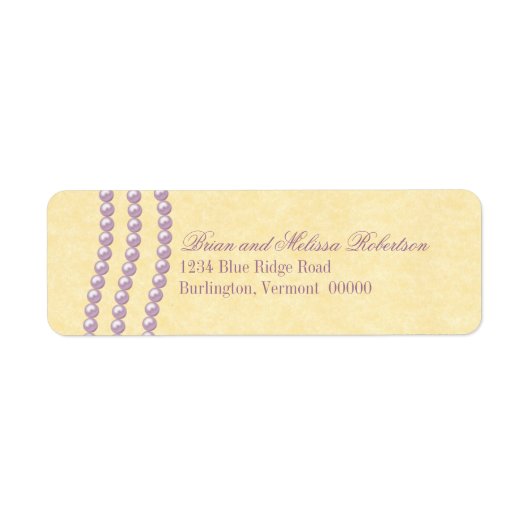 Elegant Pearls de Etiketten van het Adres van de T (Voorkant)