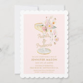 Elegant Pearls en Prosecco Roze Vrijgezellenfeest Kaart (Voorkant)