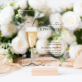 Elegant Pearls en Prosecco Script Vrijgezellenfees Acryl Uitnodigingen