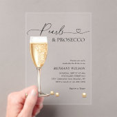 Elegant Pearls en Prosecco Script Vrijgezellenfees Acryl Uitnodigingen (Insitu (Draagbaar))