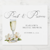 Elegant Pearls en Prosecco Vrijgezellenfeest Favor Sparkling Wijnetiket (Enkel label)