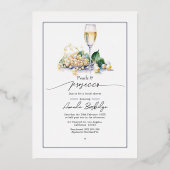 Elegant Pearls en Prosecco Vrijgezellenfeest Folie Uitnodiging (Voorkant)