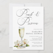 Elegant Pearls en Prosecco Vrijgezellenfeest Kaart (Voorkant)