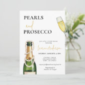 Elegant Pearls en Prosecco Vrijgezellenfeest Kaart (Staand voorkant)