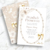Elegant Pearls en Prosecco Vrijgezellenfeest Kaart