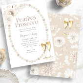 Elegant Pearls en Prosecco Vrijgezellenfeest Kaart