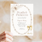 Elegant Pearls en Prosecco Vrijgezellenfeest Kaart