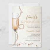 Elegant Pearls en Prosecco Vrijgezellenfeest Kaart (Voorkant)