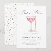 Elegant Pearls en Prosecco Vrijgezellenfeest Kaart (Voorkant / Achterkant)