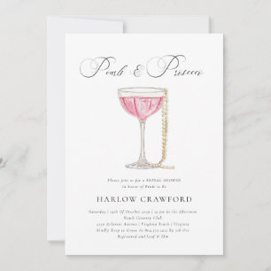 Elegant Pearls en Prosecco Vrijgezellenfeest Kaart