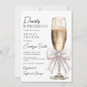 Elegant Pearls en Prosecco Vrijgezellenfeest Kaart (Voorkant)