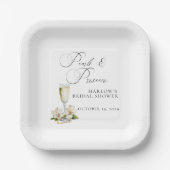 Elegant Pearls en Prosecco Vrijgezellenfeest Papieren Bordje (Voorkant)