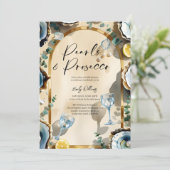 Elegant Pearls & Prosecco Bridal Shower Kaart (Staand voorkant)