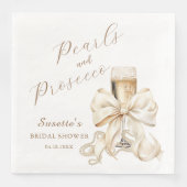 Elegant Pearls & Prosecco Bridal Shower  Servet (Voorkant)