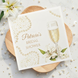 Elegant Pearls & Prosecco Bridal Shower Servet