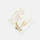 Elegant Pearls & Prosecco Bridal Shower Servet (Hoek)
