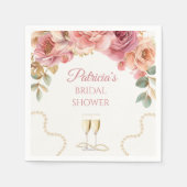 Elegant Pearls & Prosecco Bridal Shower Servet (Voorkant)