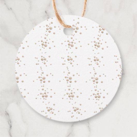 Elegant Pearls & Prosecco Vrijgezellenfeest Dank u Bedankjes Labels (Achterkant)