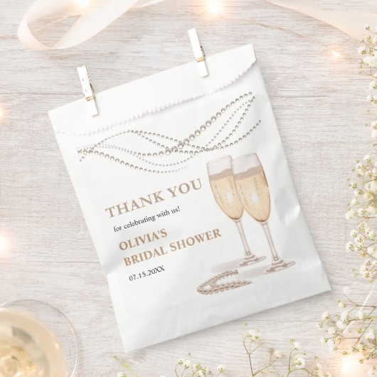 Elegant Pearls & Prosecco Vrijgezellenfeest Dank u Bedankzakje (Geknipt)