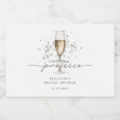 Elegant Pearls & Prosecco Vrijgezellenfeest Favor Sparkling Wijnetiket (Enkel label)