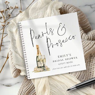 Elegant Pearls Prosecco Vrijgezellenfeest Gastenbo Notitieboek