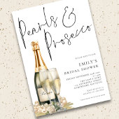 Elegant Pearls Prosecco Vrijgezellenfeest Kaart