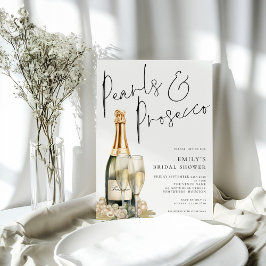 Elegant Pearls Prosecco Vrijgezellenfeest Kaart