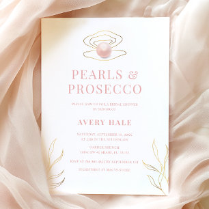 Elegant Pearls & Prosecco Vrijgezellenfeest Kaart