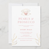 Elegant Pearls & Prosecco Vrijgezellenfeest Kaart (Voorkant)