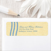 Elegant Pearls Return Address Labels, blauw Etiket (Insitu)