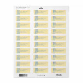 Elegant Pearls Return Address Labels, blauw Etiket (Full Sheet)